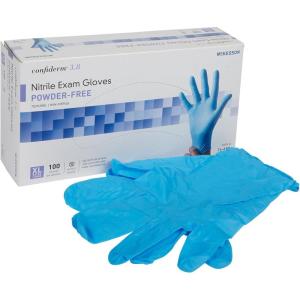 McKesson Confiderm 3.8C Nitrile Exam Gloves, Non-Sterile, Powder-Free, Blue, XL, 100 Count, 1 Box