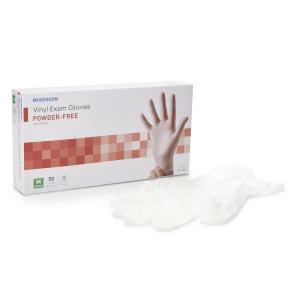 McKesson Confiderm Vinyl Exam Gloves – Powder-Free, Latex-Free, Ambidextrous, Smooth, Non-Sterile – Clear, Size Medium, 50 Count, 1 Box