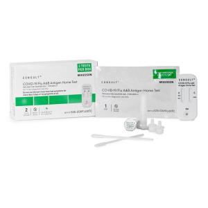 McKesson Consult COVID-19/Flu A&B Antigen At-Home Test Kit (20 Tests) – Easy Self-Test with Rapid Results in 15 Minutes, OTC Nasal Swab, Ages 2+ (10 Boxes, 2 Tests per Box)(10)