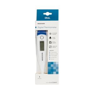 McKesson Digital Oral Thermometer with LCD Display – 30-Second Reading, Fever Alarm, Recall Memory – Includes Probe Sheaths, Storage Case, Manual, Battery, 1 Count