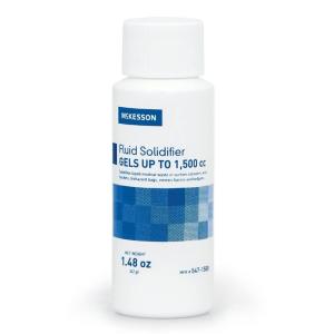 McKesson Fluid Solidifier for Bodily Fluids, Hospitals, Medical Use – Fast, Effective, Gels up to 1500 cc – Screw Cap Bottle, 1.48 oz, 1 Count, 1 Pack