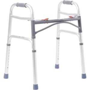 McKesson Folding Walker with Rubber Tips – Adjustable Height, Lightweight Mobility Aid, 350 lb Weight Limit, 1 Count(Junior (4 Count))