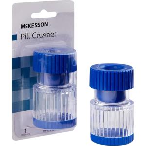 McKesson Hand-Operated Plastic Pill Crusher with Storage Compartment, Clear Body, 1 Count