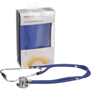 McKesson LUMEON Aneroid Sphygmomanometer and Stethoscope Kit – Pocket Blood Pressure Gauge/Cuff, Sprague Stethoscope, Blue – Size 11, 23-40 cm, 55 cm Tube, 1 Count