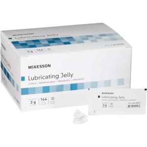 McKesson Lubricating Jelly, 3 g [288 Count] Water Based Non-Sticky Lube, Water Soluble Lubricant Gel – for Surgical, Medical, Personal – Sterile Individual Packets, Box of 2(144 Count (Pack of 6))
