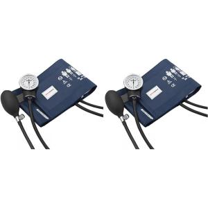 McKesson Manual Blood Pressure Monitor, Inflation Pump and Cuff for Adult Arm – Premium Pocket Aneroid Sphygmomanometer with Carrying Case, Navy, 1 Count(Adult Cuff (1 ct) (Pack of 2))