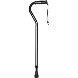 McKesson Offset Cane, Adjustable, Black, Steel, 29 3/4 in to 37 3/4 in, 500 lbs Weight Capacity, 6 Count