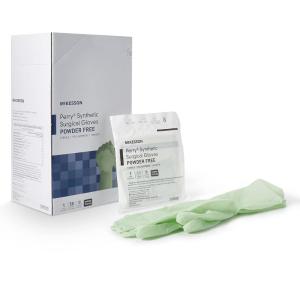 McKesson Perry Synthetic Surgical Gloves [200 Pairs] Sterile, Polyisoprene, Disposable, Powder-Free, Professional Medical and Healthcare, Chemo Tested, Size 8.5, Green(Size 8 50 ct)