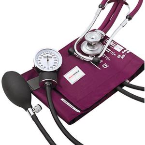 McKesson Premium Aneroid Sphygmomanometer and Stethoscope Combo Kit – Blood Pressure Gauge/Cuff, Sprague Rappaport Stethoscope, Magenta – Size 11, 23-40 cm, 22 in Tube, 1 Count((12 ct))