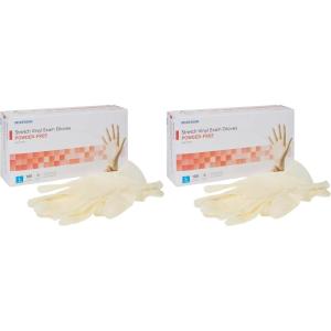 McKesson Stretch Vinyl Exam Gloves, Non-Sterile, Powder-Free, Large, 100 Count, 1 Box