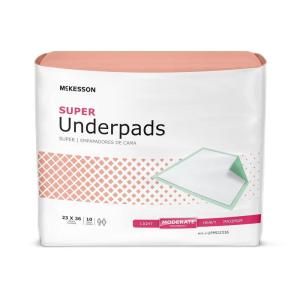 McKesson Super Underpads, Incontinence Bed Pads 23″ x 36″ [10 Count], Moderate Absorbency, Disposable Chux Pads for Adults, Elderly, and Baby, Pee Pads(23 X 36 Inch (Pack of 100))