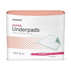 McKesson Super Underpads, Incontinence Bed Pads 23″ x 36″ [10 Count], Moderate Absorbency, Disposable Chux Pads for Adults, Elderly, and Baby, Pee Pads(23 X 36 Inch (Pack of 150))