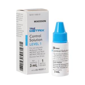 McKesson TRUE METRIX Control Solution Level 1, Blood Glucose Meters, 3 mL, 24 Count