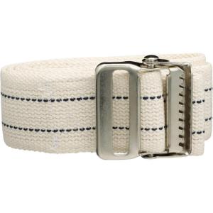 McKesson Transfer and Gait Belt with Iron Buckle – White with Black Stripe, 60 in, 1 Count