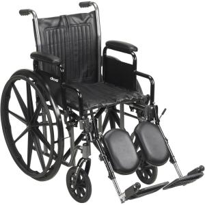 McKesson Wheelchair – Detachable Arms, Swing-Away Footrests – Black, 250 lbs Weight Capacity, 1 Count