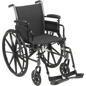 McKesson Wheelchair, Lightweight, Durable Carbon Steel, Desk-Length Arm, Swing-Away Footrest, 18″ Seat Width, 300 lbs. Capacity, 1 Count