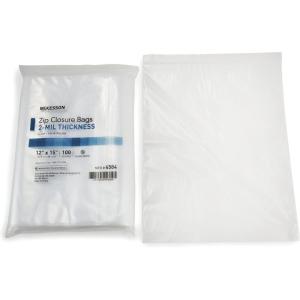McKesson Zip Closure Bags, 2 mil Thickness – Polyethylene, Reclosable – Clear, 12 in x 15 in, 100 Count, 10 Packs, 1000 Total
