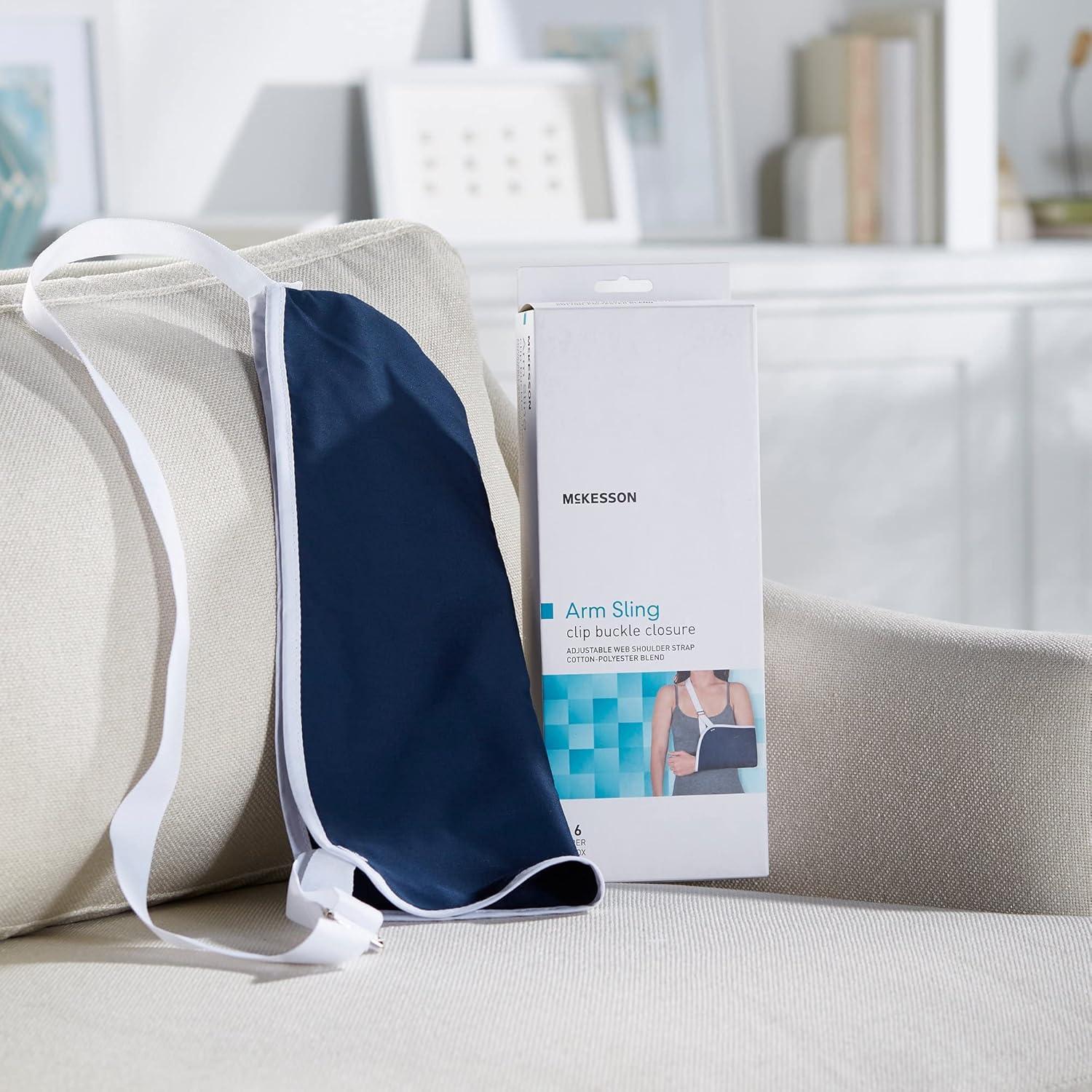 image:imageMcKesson Arm Sling Shoulder Strap Adjustable Strap CottonPolyester Medium Blue 6 12 in in x 16 12 in 6 Count