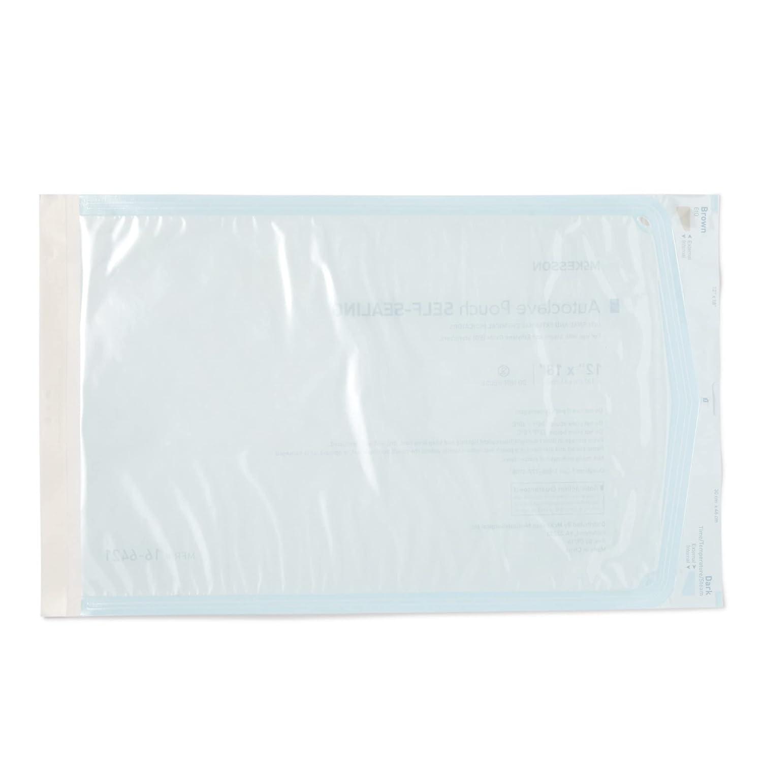 image:imageMcKesson Autoclave Pouches SelfSealing Steam and Ethylene Oxide Sterilizers 7 12 in x 13 in 200 Count 1 Pack12 X 18 Inch 1000 ct