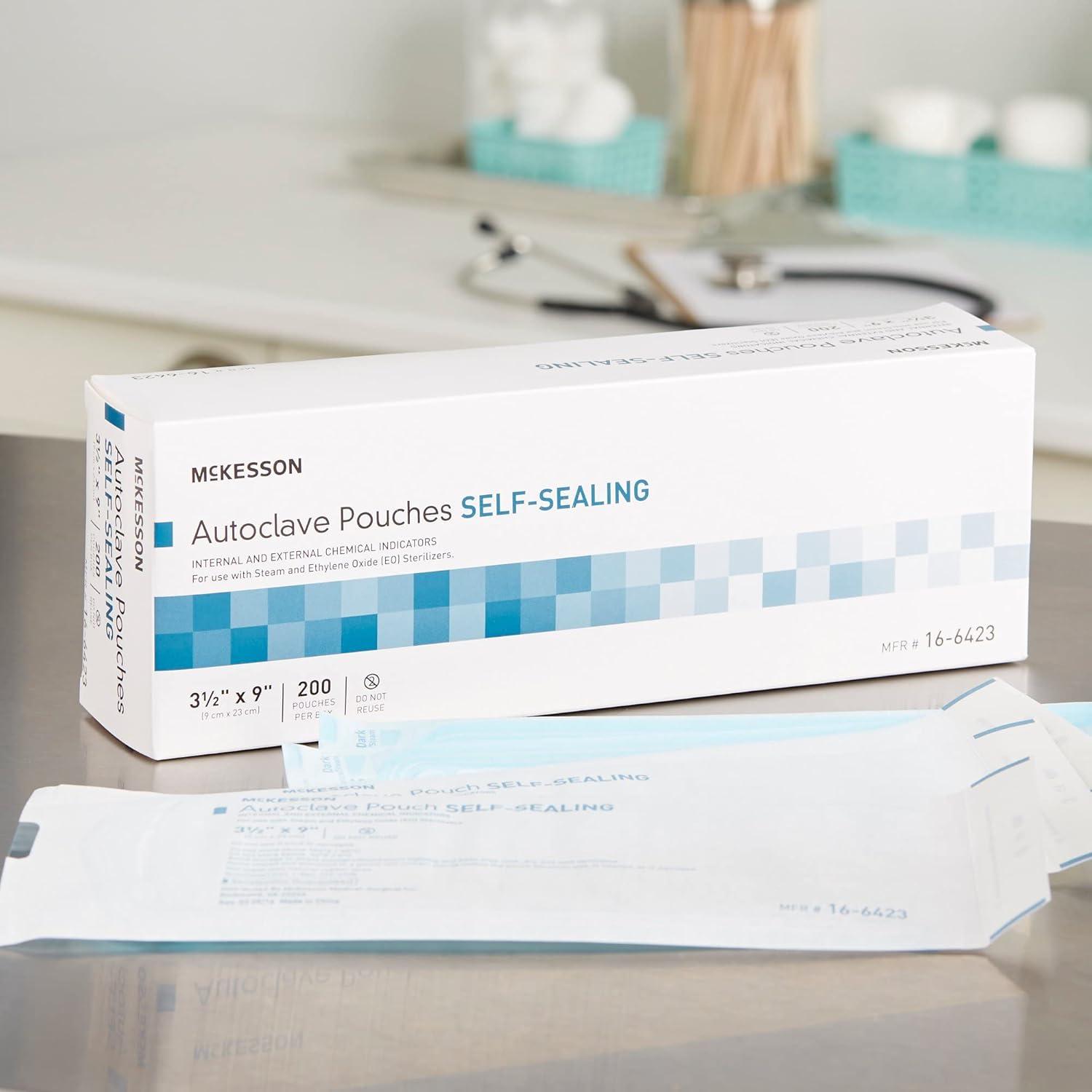 image:imageMcKesson Autoclave Pouches SelfSealing Steam and Ethylene Oxide Sterilizers 7 12 in x 13 in 200 Count 1 Pack312 X 9 Inch 200 ct
