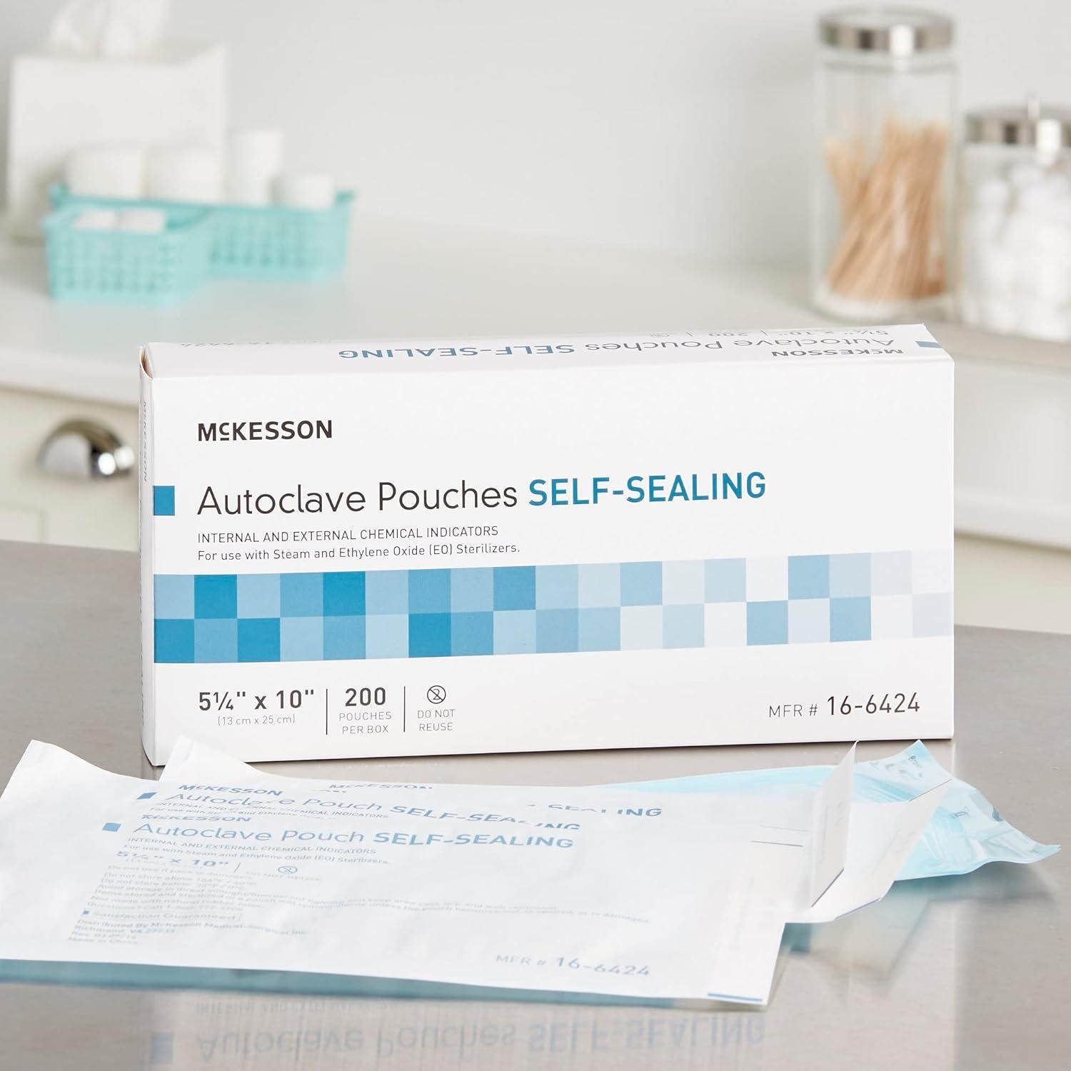 image:imageMcKesson Autoclave Pouches SelfSealing Steam and Ethylene Oxide Sterilizers 7 12 in x 13 in 200 Count 1 Pack514 X 10 Inch 2000 ct