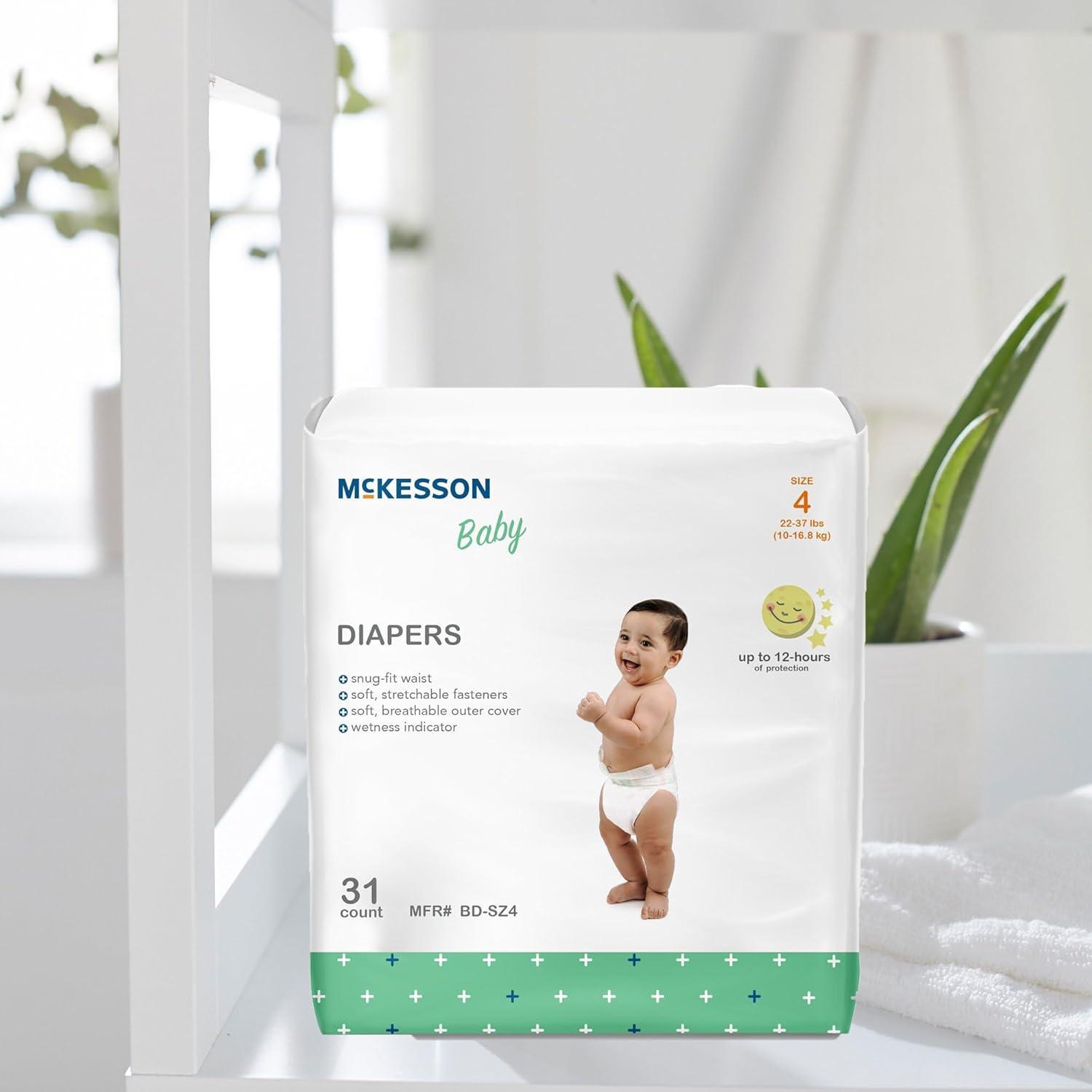 image:imageMcKesson Baby Diapers Size 4 22 lbs to 37 lbs 31 Count 1 Pack
