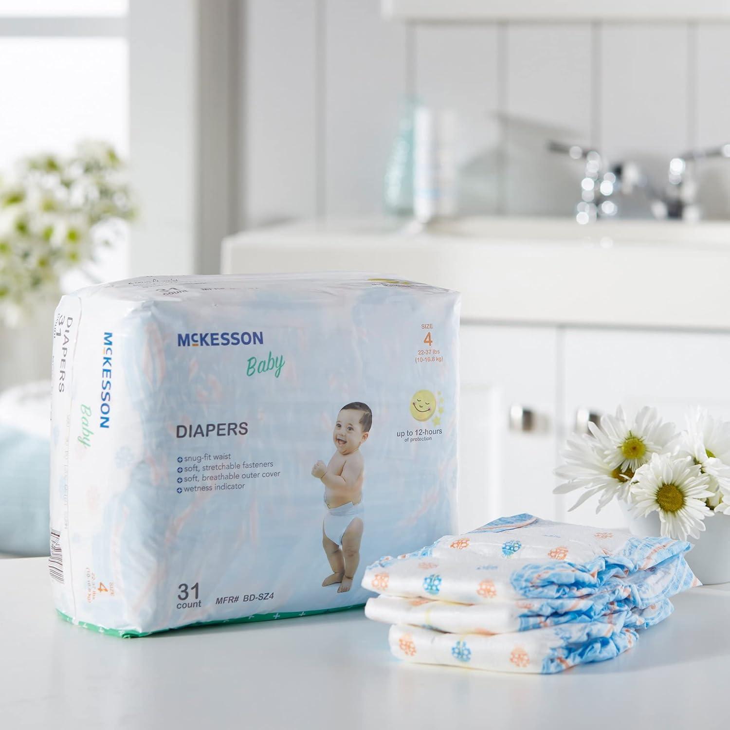 image:imageMcKesson Baby Diapers Size 4 22 lbs to 37 lbs 31 Count 1 Pack