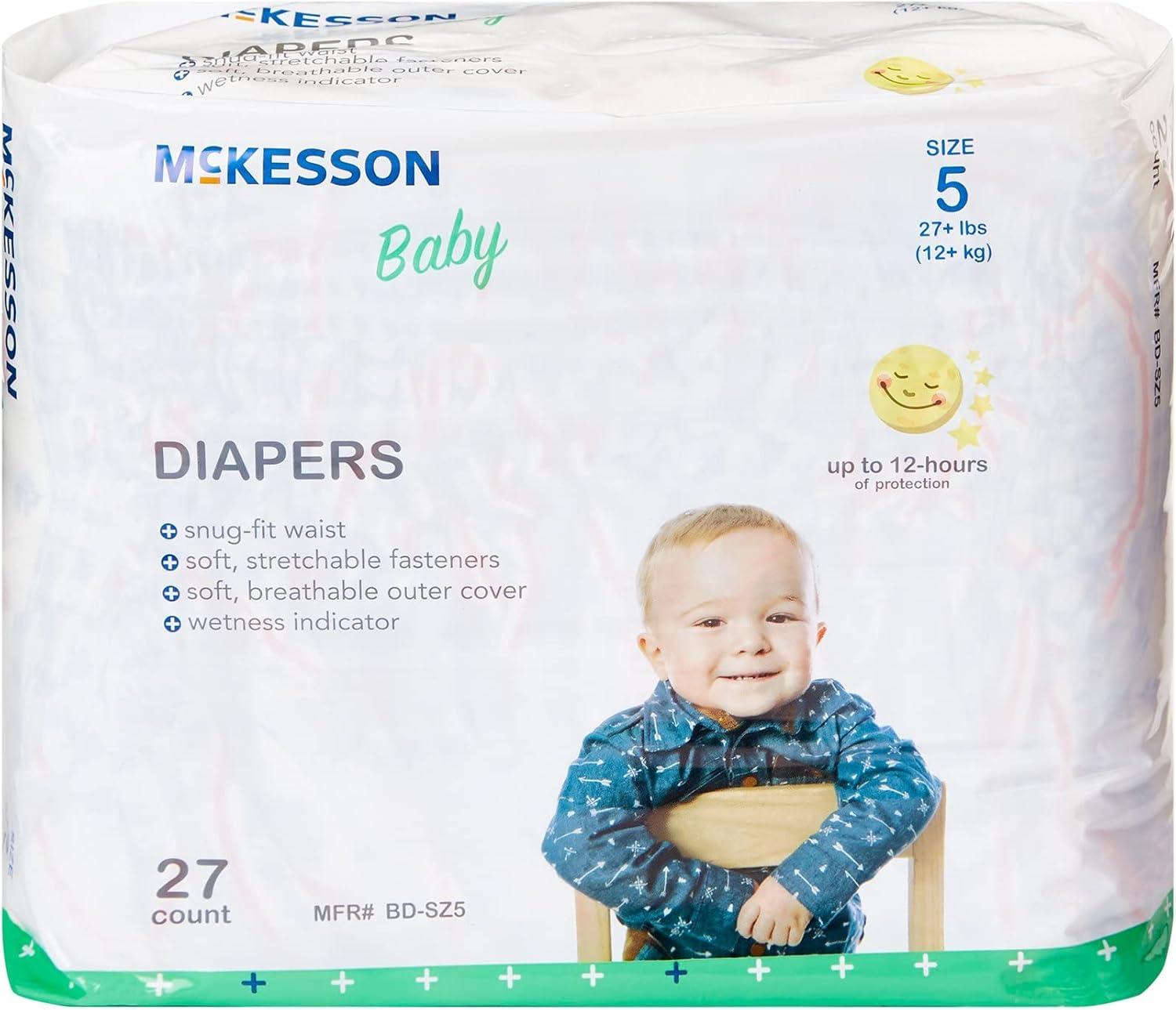 image:imageMcKesson Baby Diapers Size 5 Over 27 lbs 27 Count 1 Pack