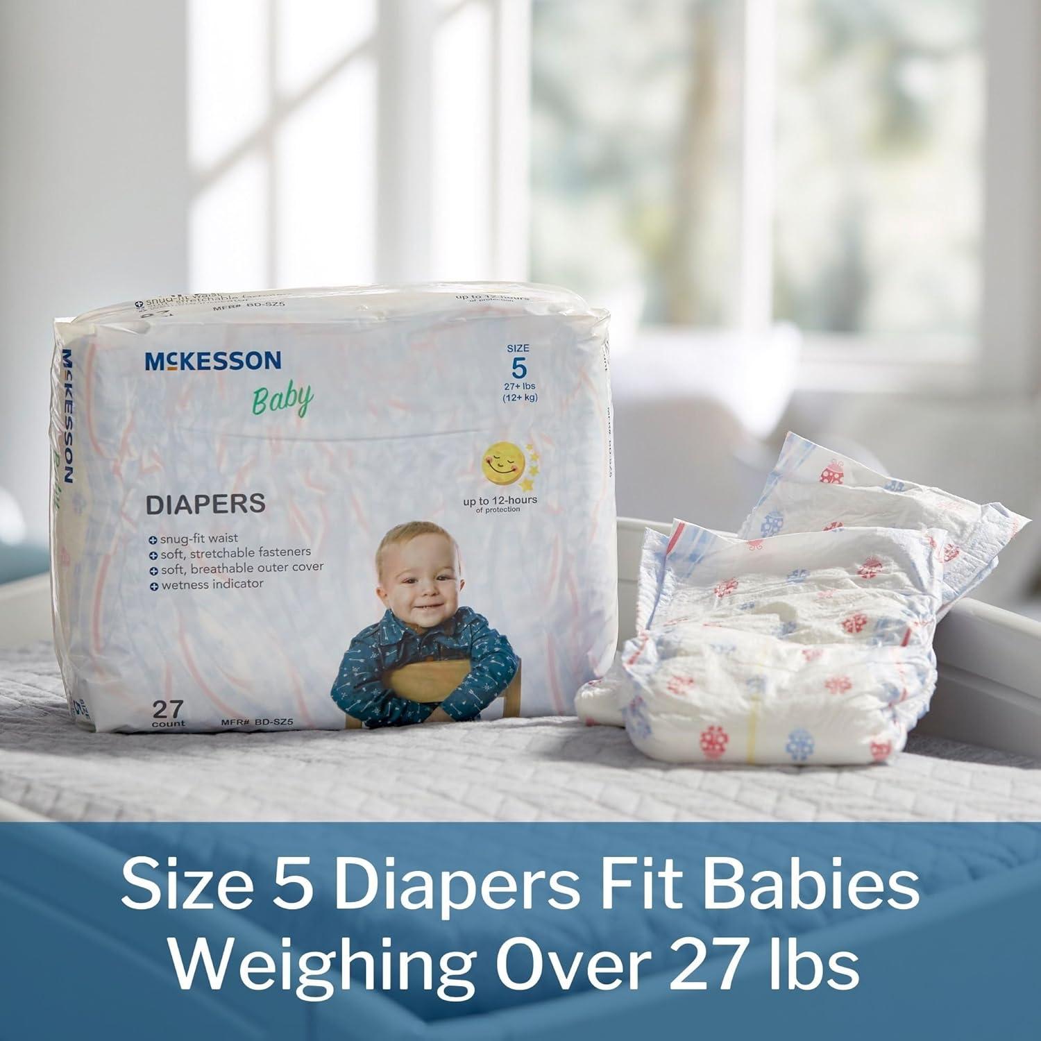 image:imageMcKesson Baby Diapers Size 5 Over 27 lbs 27 Count 1 Pack