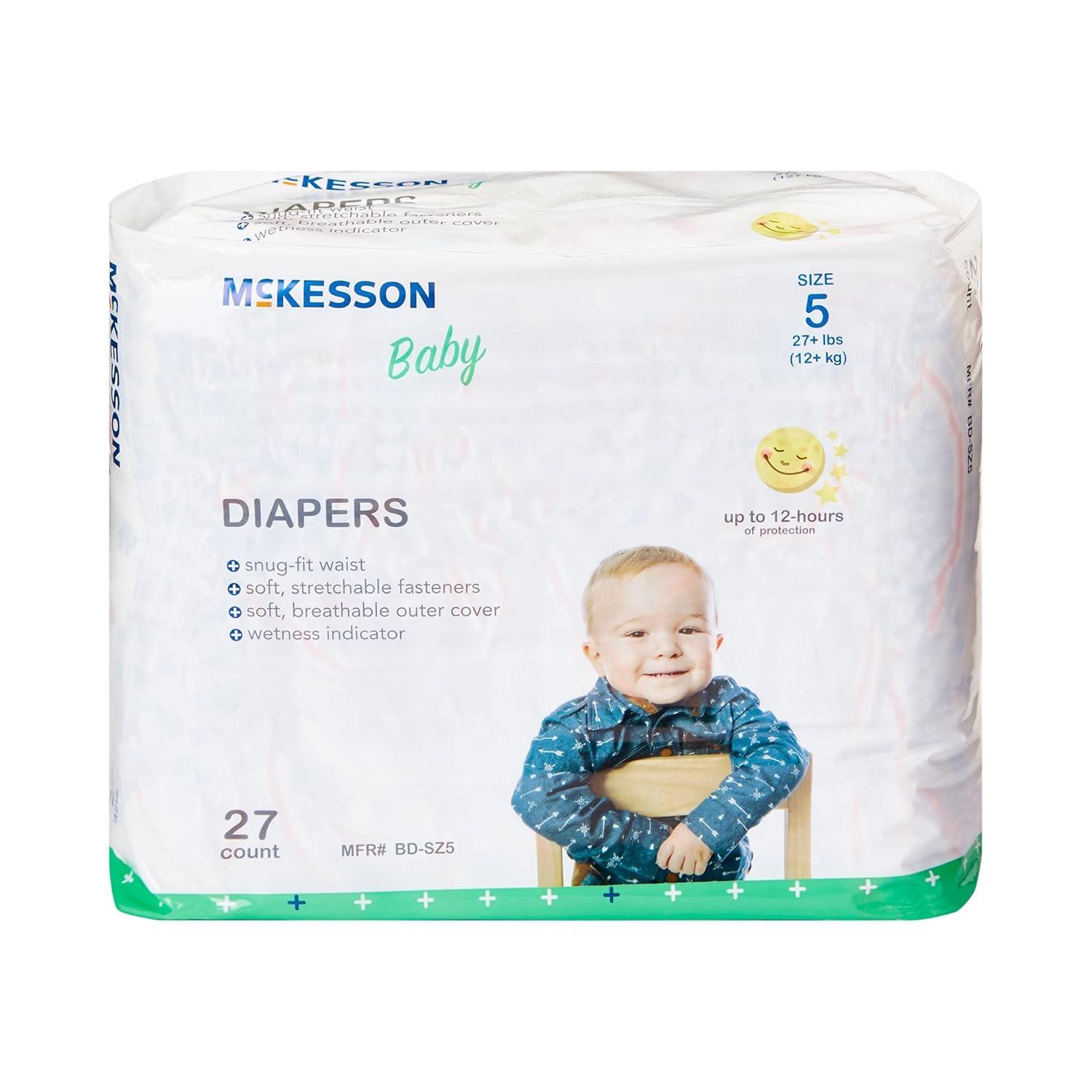 image:imageMcKesson Baby Diapers Size 5 Over 27 lbs 27 Count 4 Packs 108 Total