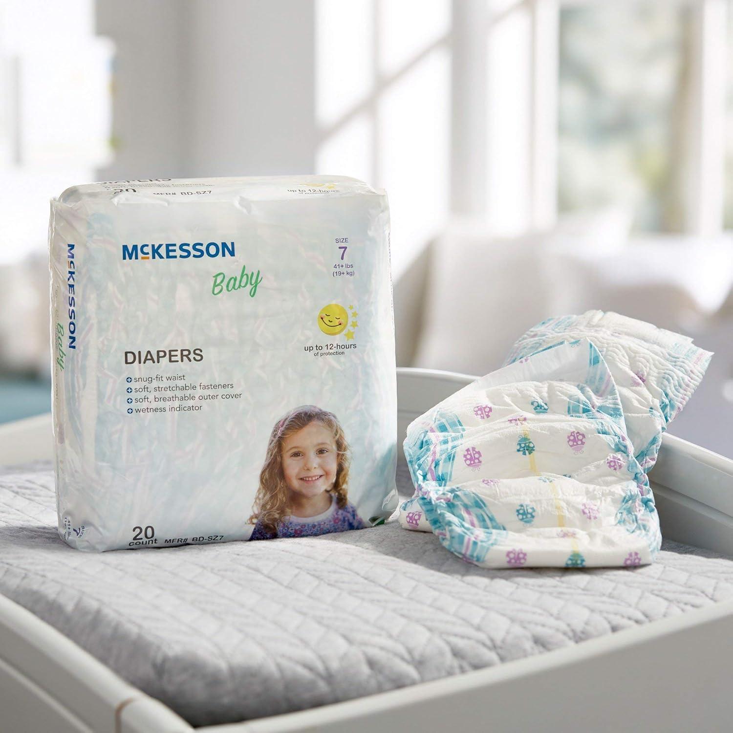 image:imageMcKesson Baby Diapers for Newborns Disposable Breathable Navel CutOut 0 to 10 lbs 20 Count 6 Packs 120 Total20 Count Pack of 4
