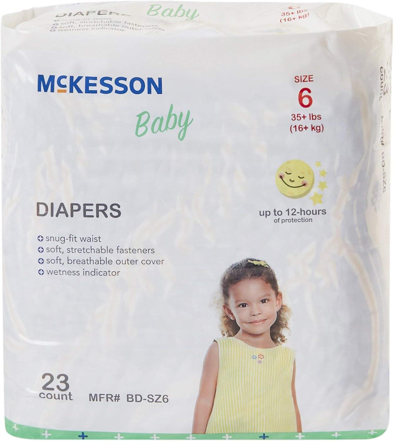image:imageMcKesson Baby Diapers for Newborns Disposable Breathable Navel CutOut 0 to 10 lbs 20 Count 6 Packs 120 TotalSize 6