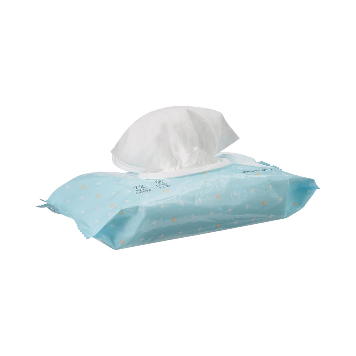 image:imageMcKesson Baby Wipes Unscented 1 Pack 72 Wipes Aloe amp Vitamin E 99 Water FlipTop Lid Wipes for Sensitive Skin amp Diaper Rash 68 in x 7 in 72 per PackUnscented