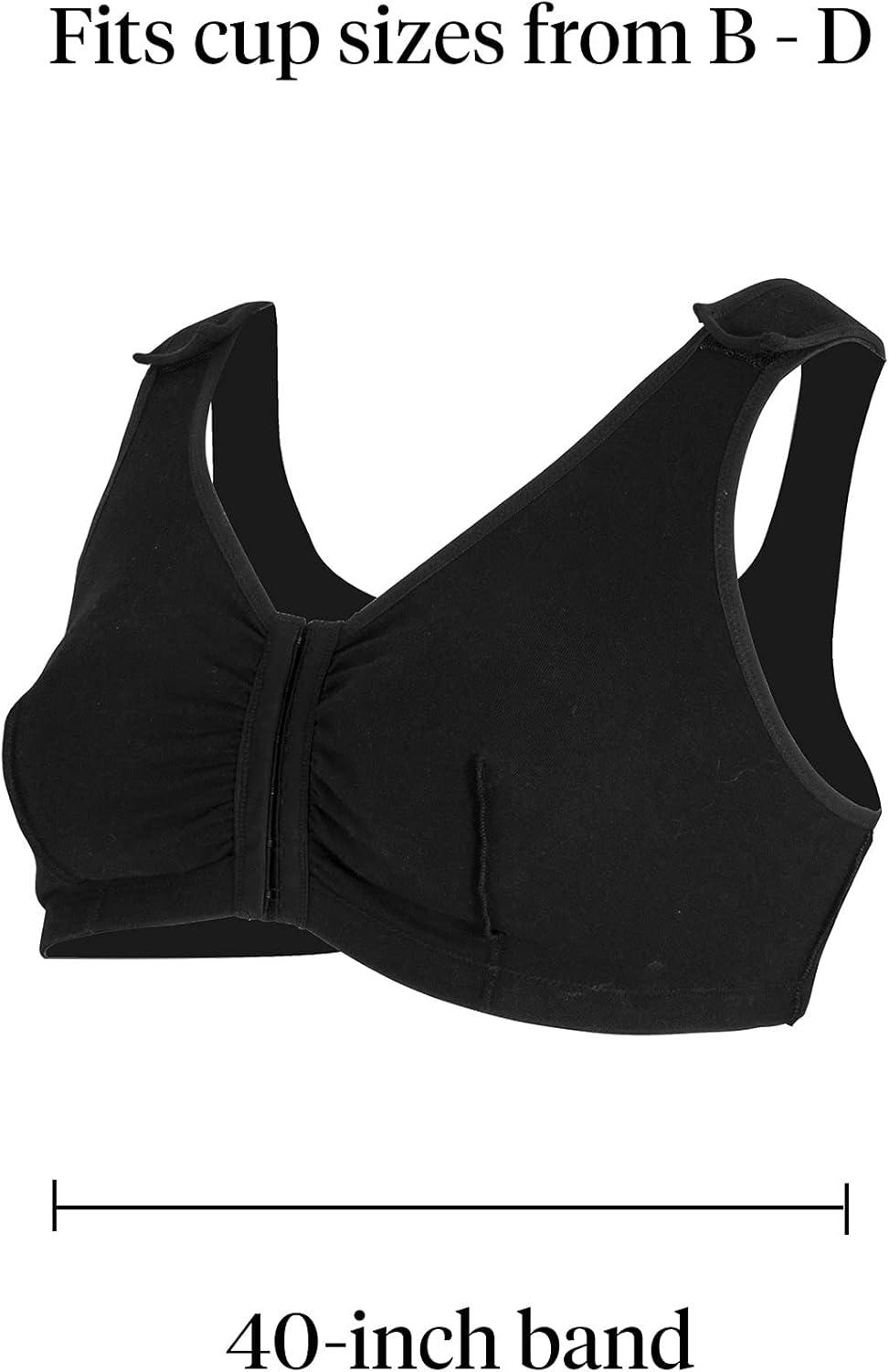 image:imageMcKesson Black CottonSpandex SurgiBra PostSurgical Bra for FullCoverage Breast Support with Light Compression 40inch B C D Cups 1 Count