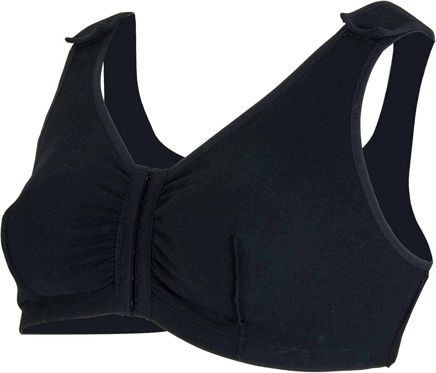 image:imageMcKesson Black CottonSpandex SurgiBra PostSurgical Bra for FullCoverage Breast Support with Light Compression 40inch B C D Cups 1 Count