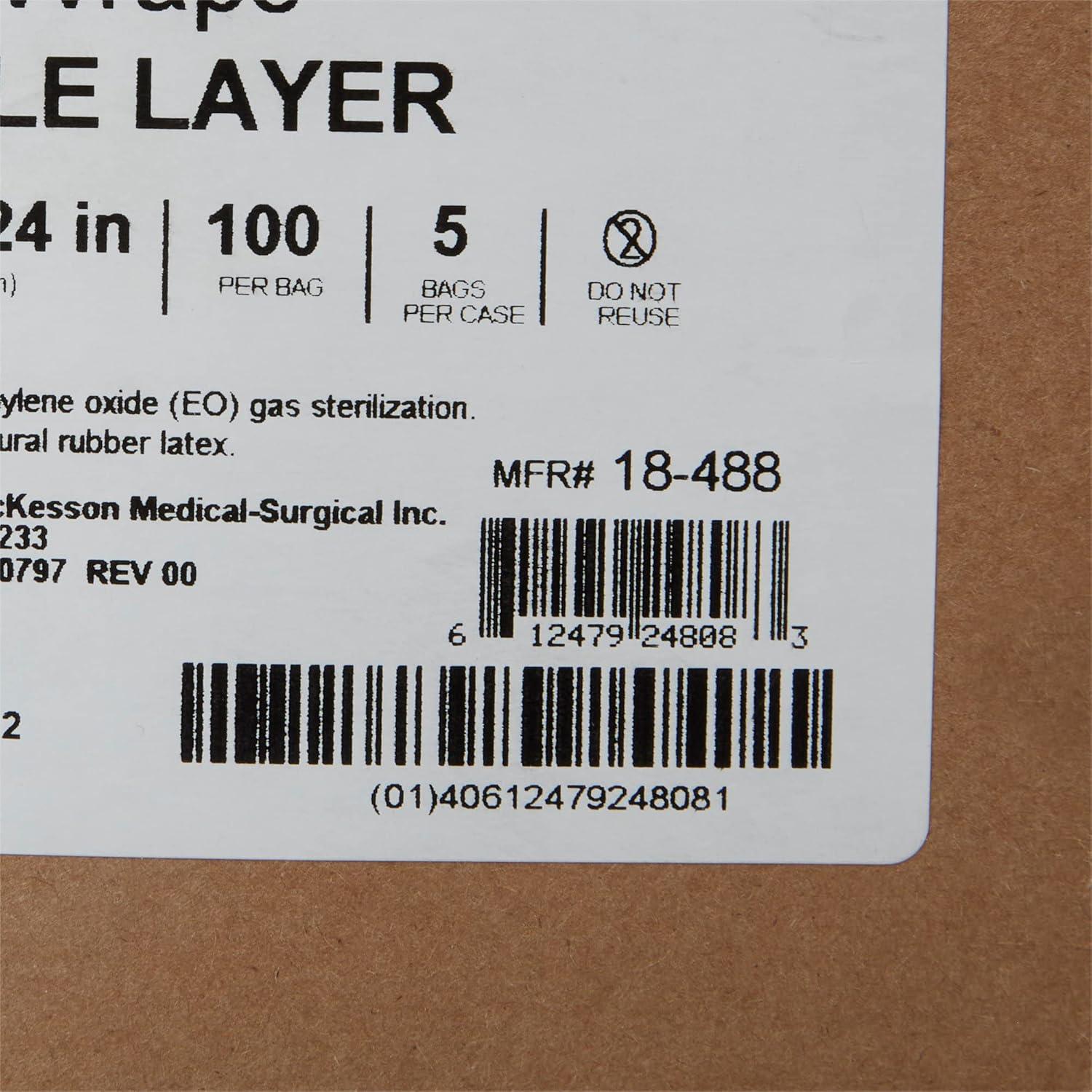 image:imageMcKesson CSR Sterilization Wrap for Medical Supplies Nail Technicians Tattoo Tools Air and Water Barrier Blue Cellulose 20 in x 20 in 100 Count 5 Packs 500 Total24 X 24 Inch 500 ct