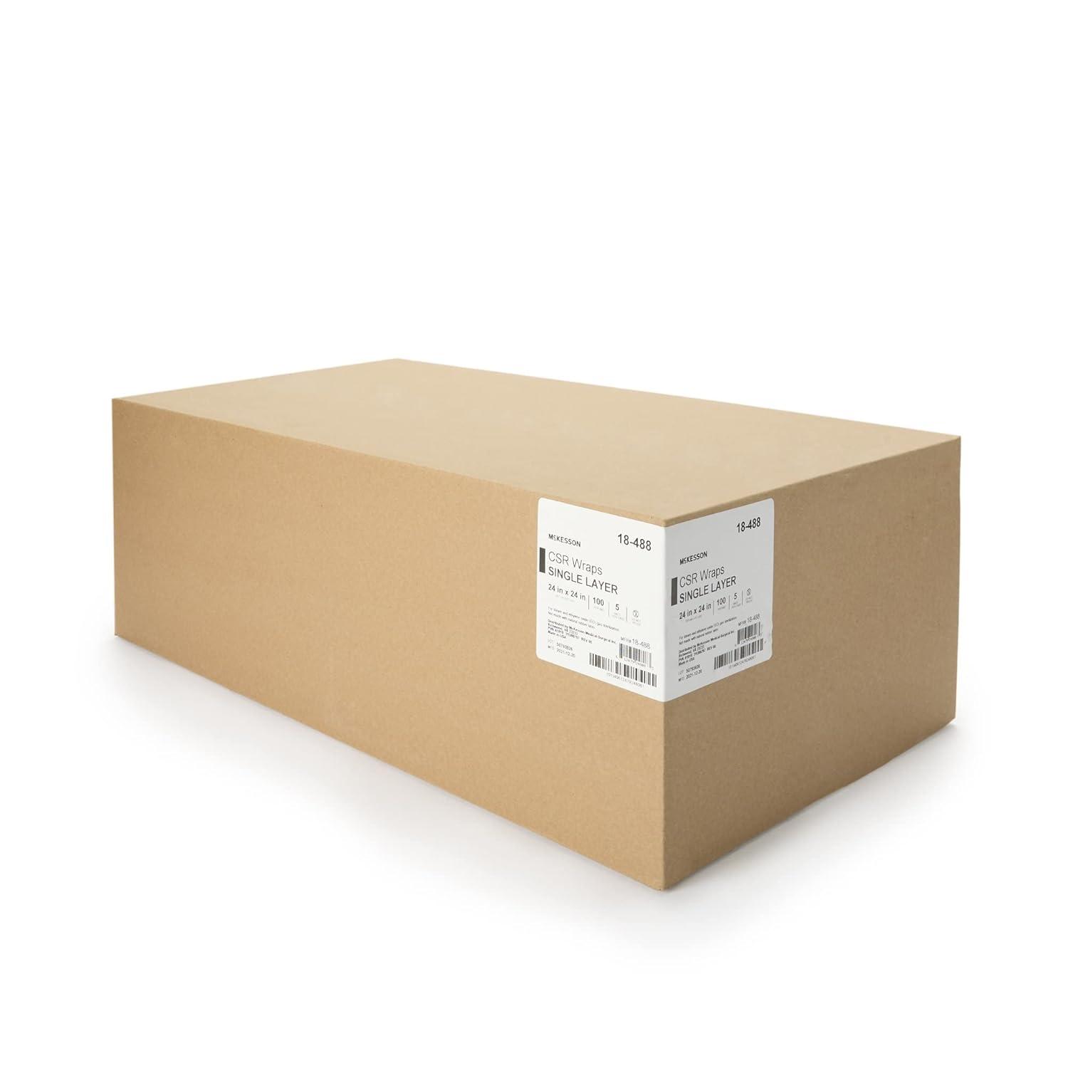 image:imageMcKesson CSR Sterilization Wrap for Medical Supplies Nail Technicians Tattoo Tools Air and Water Barrier Blue Cellulose 20 in x 20 in 100 Count 5 Packs 500 Total24 X 24 Inch 500 ct