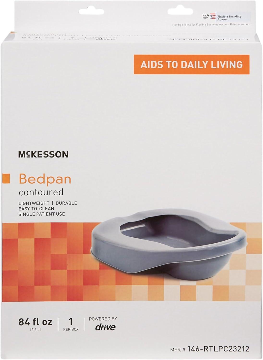 image:imageMcKesson Contoured Bedpan Plastic Unisex 84 fl oz Gray 1625 in x 12 in x 425 in 1 Count