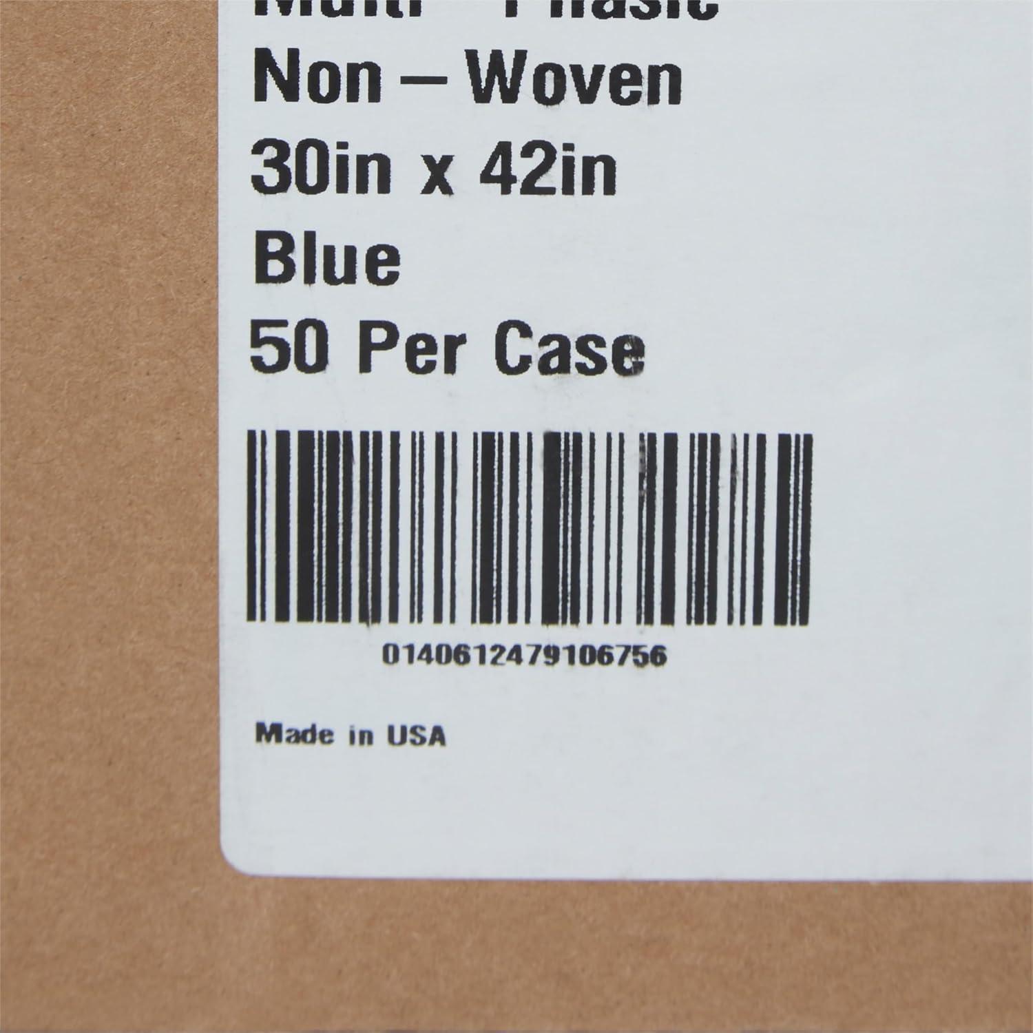 image:imageMcKesson Deluxe Exam and XRay Gown Disposable Waist Tie MultiPhasic NonWoven Short Sleeve Blue Unisex One Size Fits Most Adults 30 in x 42 in 50 Count