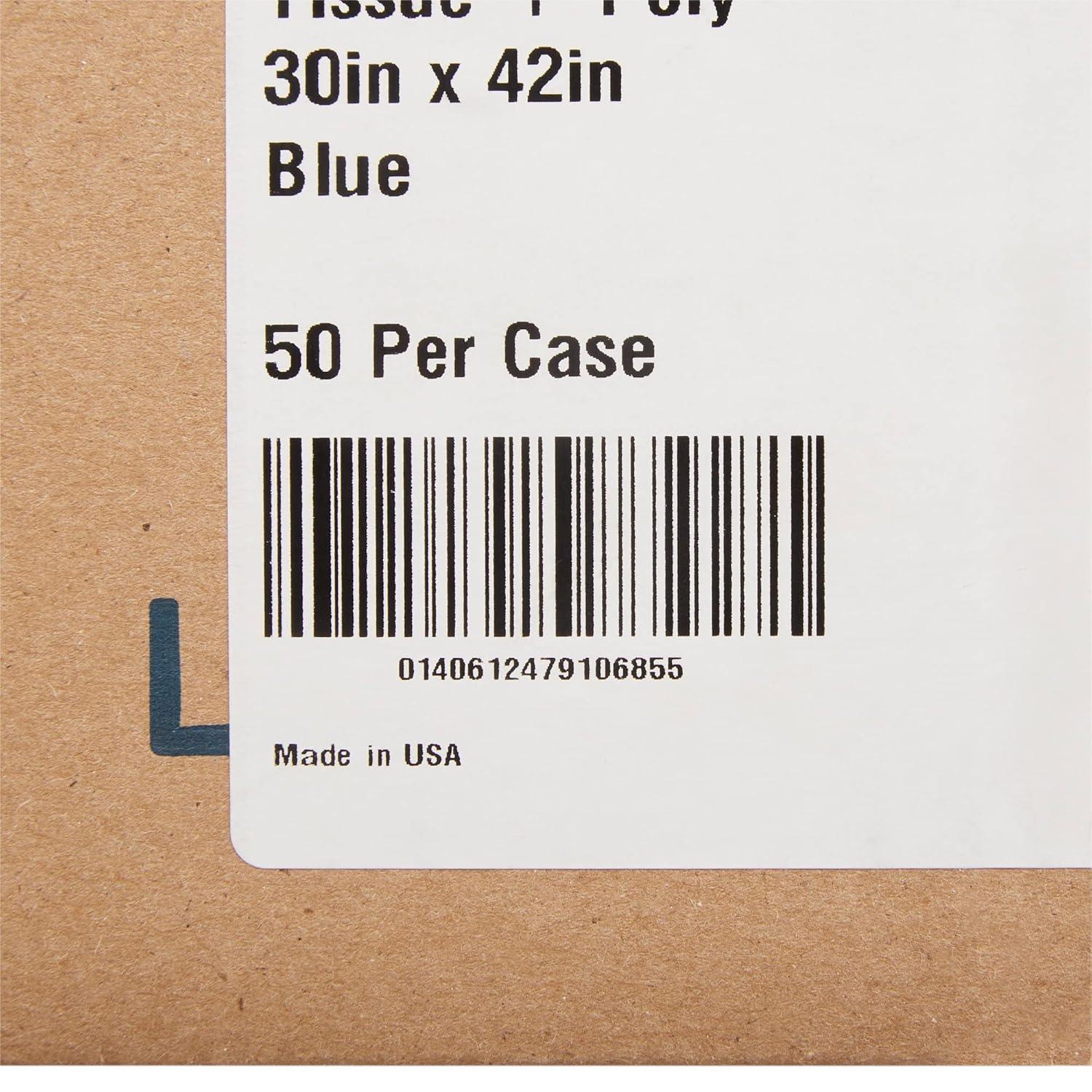 image:imageMcKesson Disposable Patient Exam Gown Pack of 50 LatexFree Medical Hospital TissuePolybacked Blue One Size Fits Most