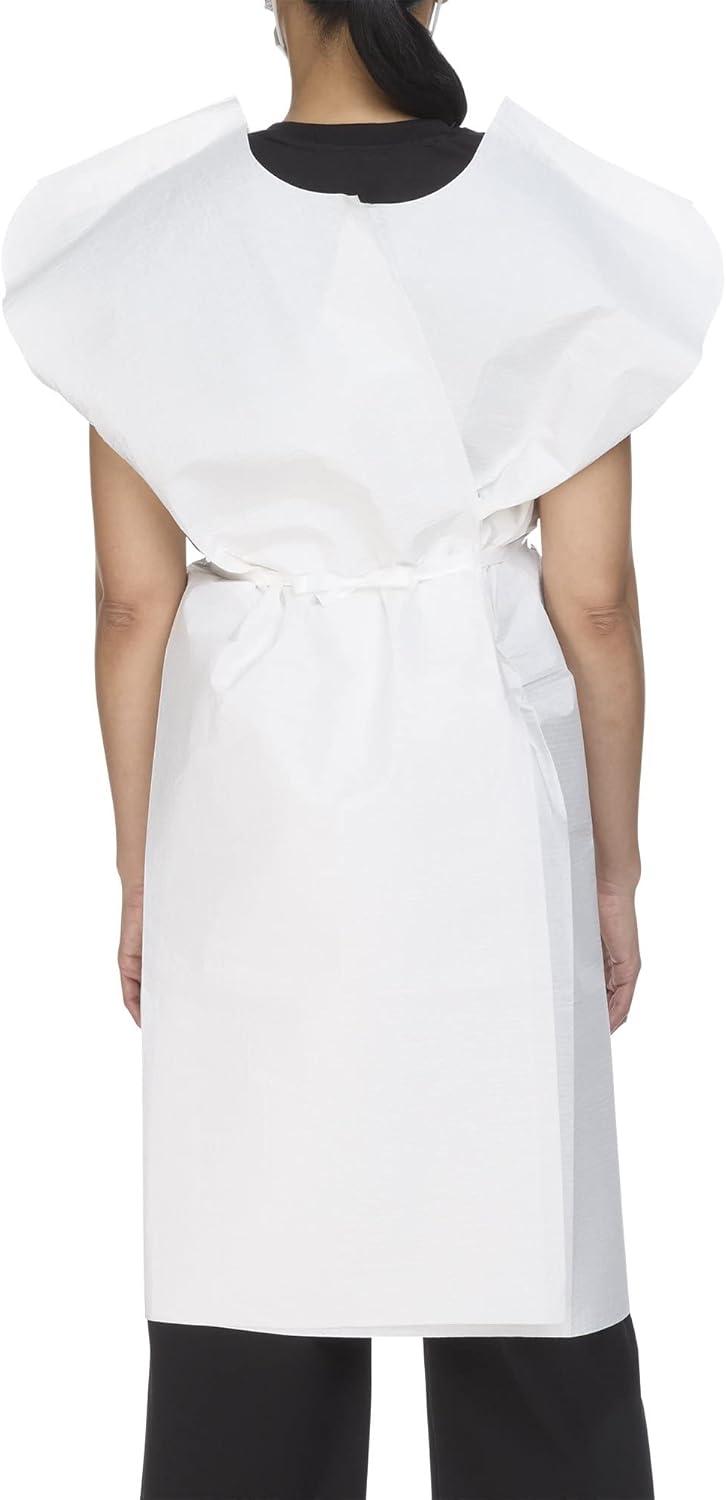 image:imageMcKesson Disposable Patient Exam Gown Pack of 50 LatexFree Medical Hospital TissuePolyester White One Size Fits Most