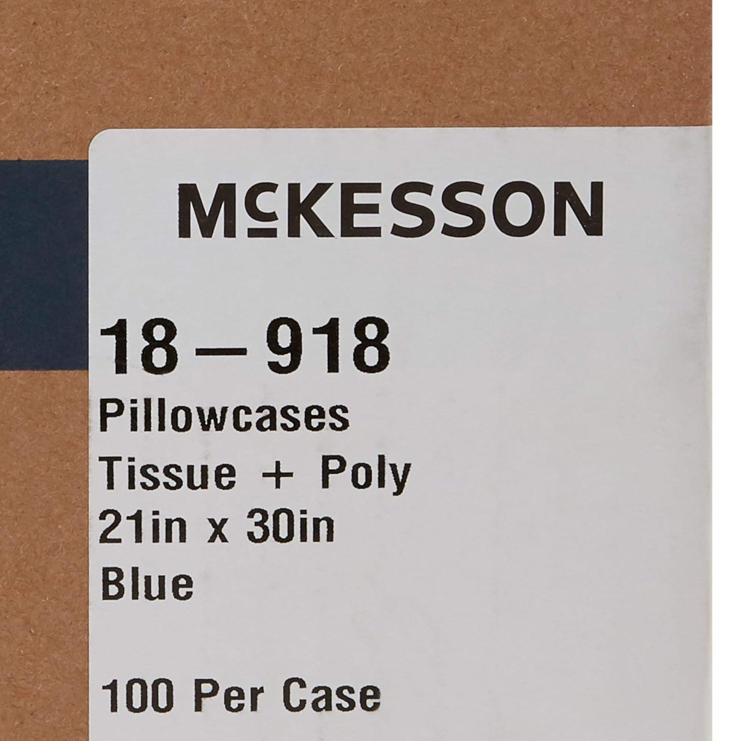 image:imageMcKesson Disposable Pillow Case Covers Bulk Pillowcase SingleUse for Medical Hospital Travel Standard Size Blue 21 in x 30 in 100100