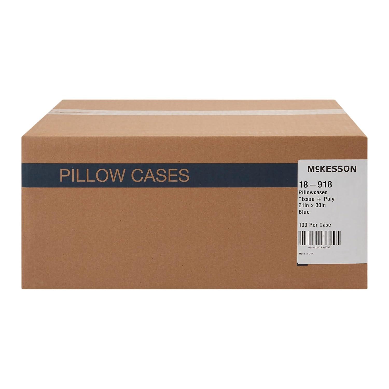 image:imageMcKesson Disposable Pillow Case Covers Bulk Pillowcase SingleUse for Medical Hospital Travel Standard Size Blue 21 in x 30 in 100200