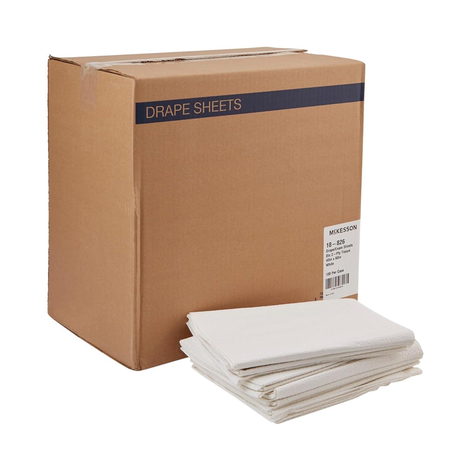 image:imageMcKesson Drape Sheets 100 Count Disposable Sheet for Bed Massage Exam Medical 2Ply Tissue LatexFree 40 x 60 in White