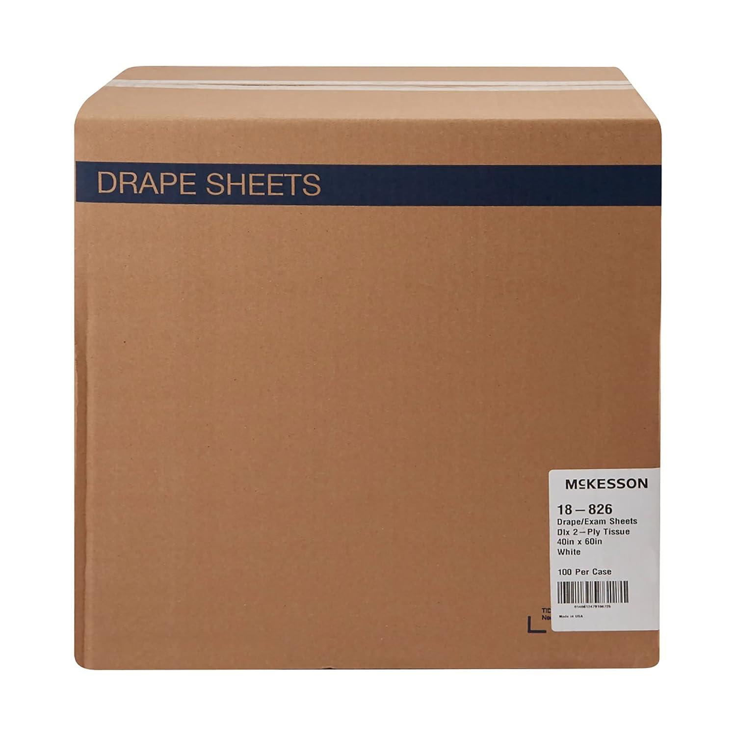 image:imageMcKesson Drape Sheets 100 Count Disposable Sheet for Bed Massage Exam Medical 2Ply Tissue LatexFree 40 x 60 in White