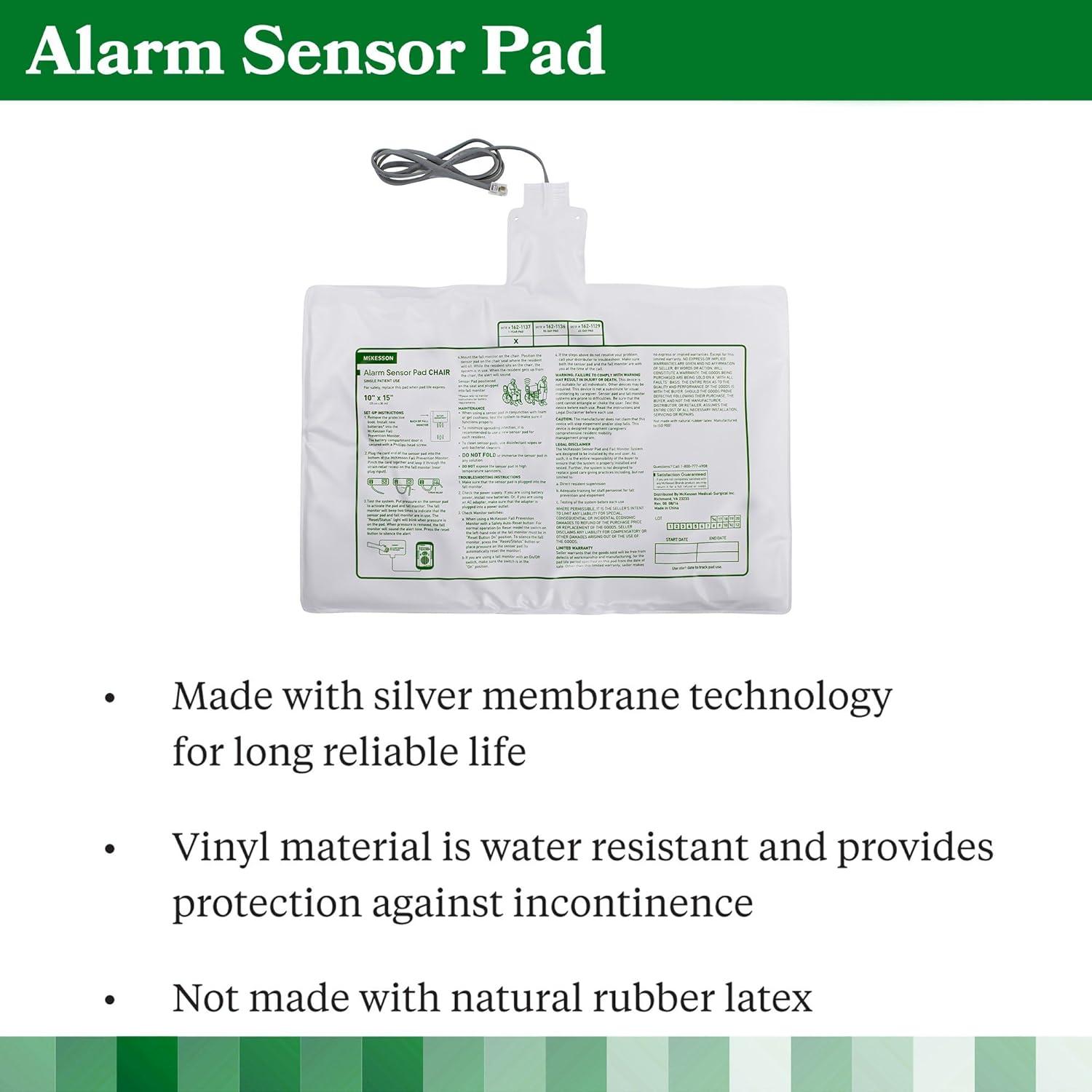 image:imageMcKesson Elderly Care Bed Alarm Sensor Pad 10 X 15 Inch White Touch Control Compatible with McKesson Fall Prevention Monitors
