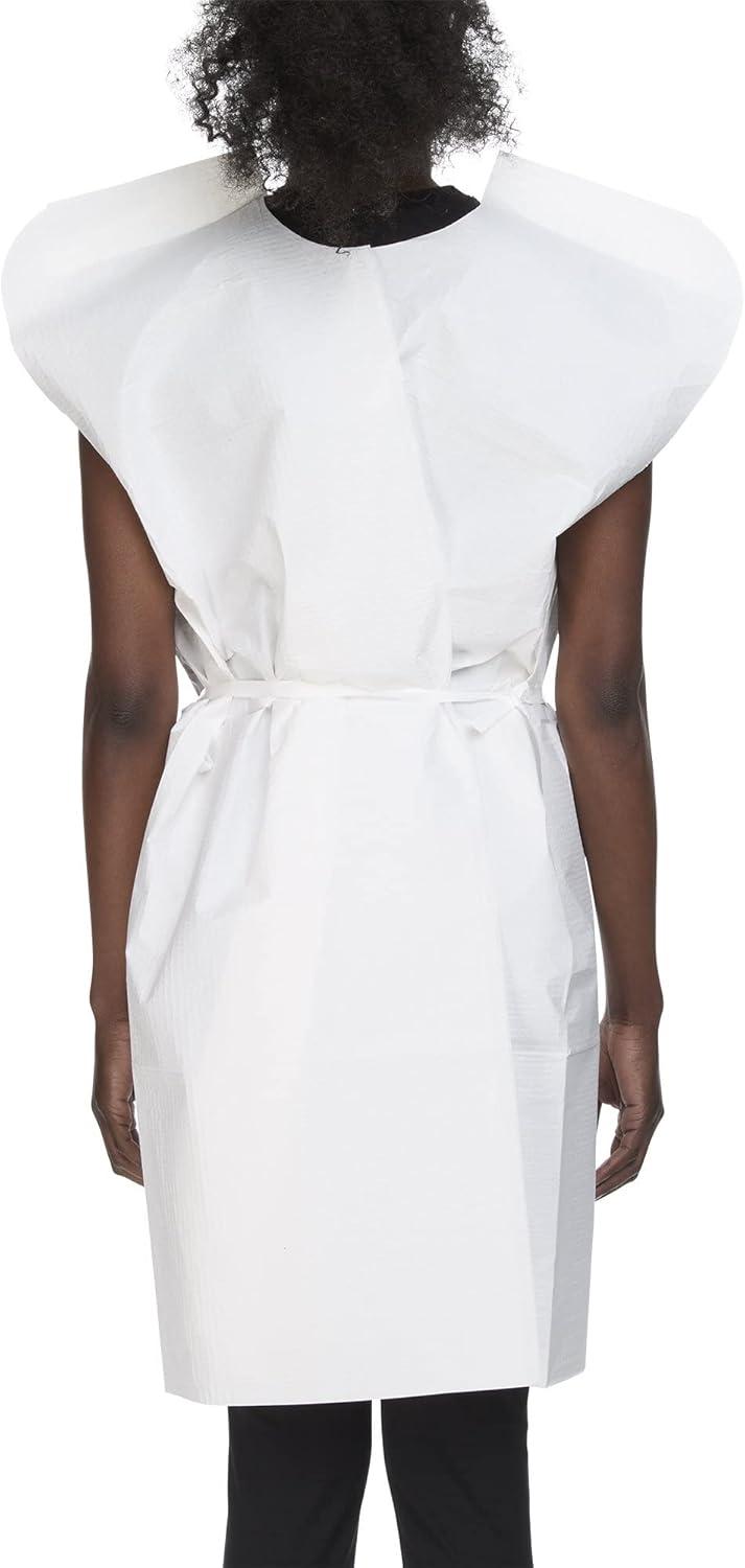 image:imageMcKesson Exam Gown Disposable Poly and Premium Tissue Front or Back Opening Short Sleeve Unisex White One Size Fits Most Adults 21 in x 30 in 50 Count