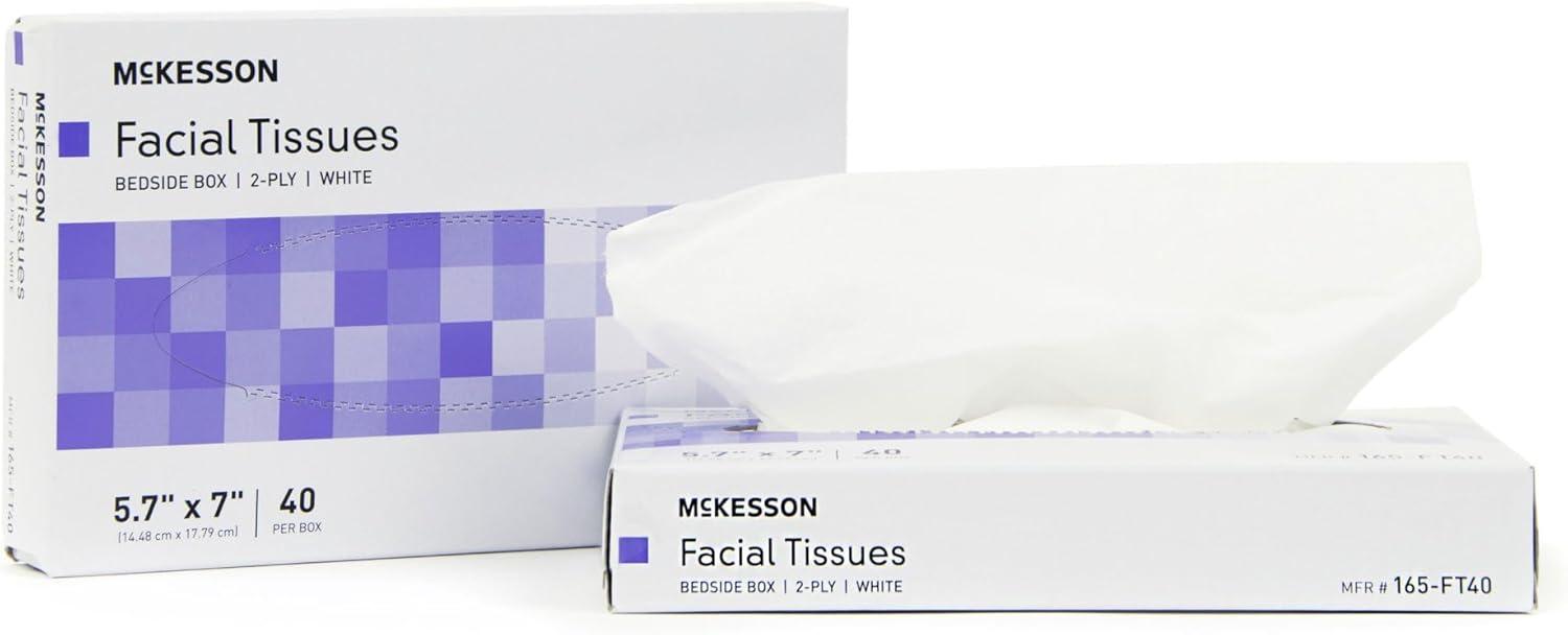 image:imageMcKesson Facial Tissue 2Ply White 57 in x 7 in 40 Tissues 1 Pack1 Count Pack of 40