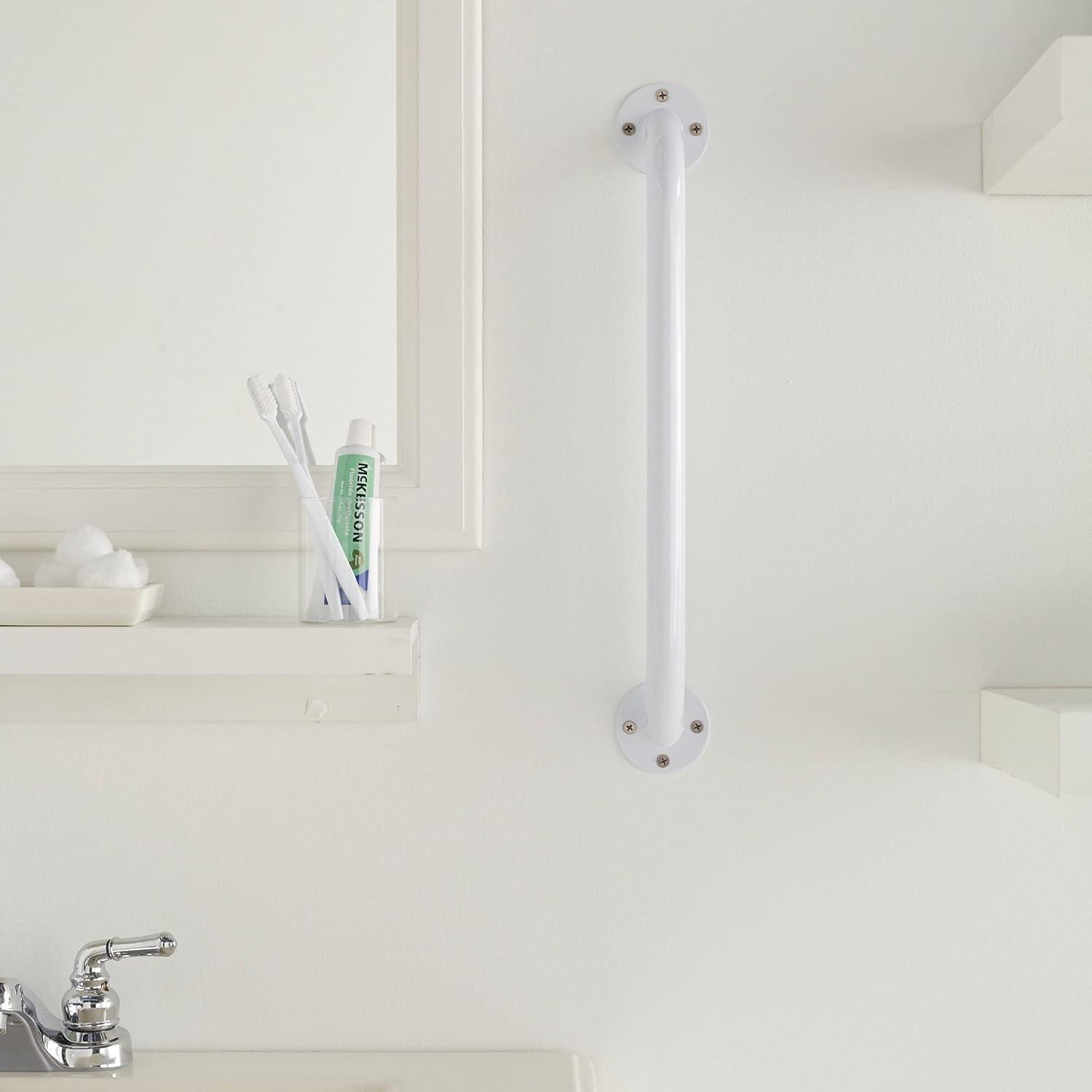 image:imageMcKesson Grab Bar Wall Mount Steel Bathroom Shower Aid White Power Coated 18 in 1 Count16 Inch Length 1 ct