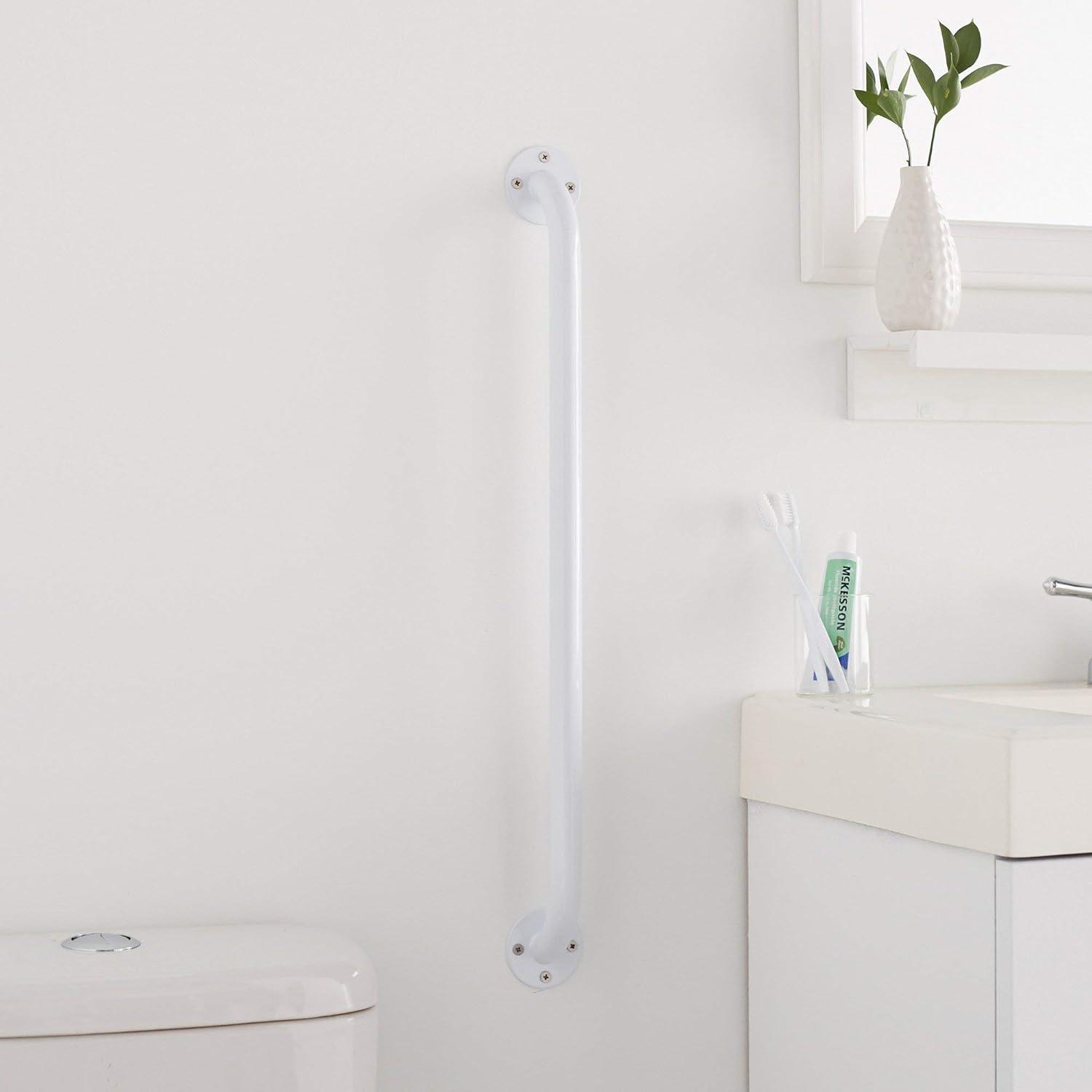 image:imageMcKesson Grab Bar Wall Mount Steel Bathroom Shower Aid White Power Coated 18 in 1 Count24 Inch Length 3 ct